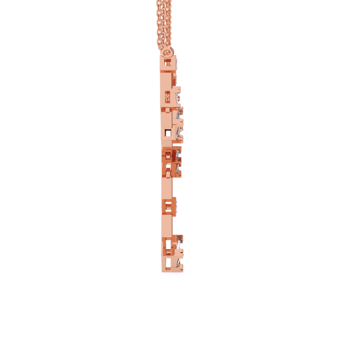Stylish Two layer Lab Grown Diamond Charm Necklace